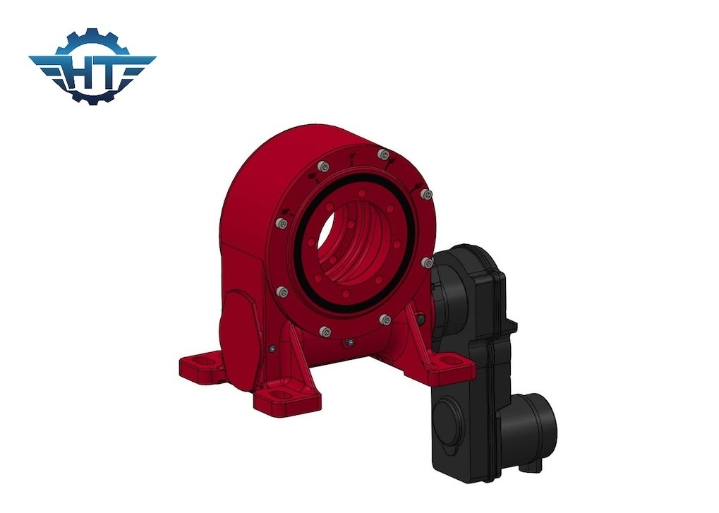 Döner Çözümler 0.03-1 RPM hızı ve isteğe bağlı Hall Sensörü ile Solucan Gear Slew Drive